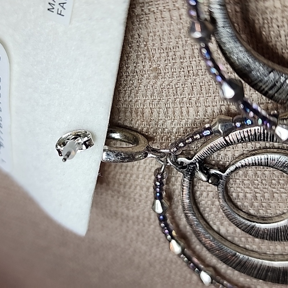 Free People Iridescent Abalone Hoop Drop Earrings - Picture 8 of 11
